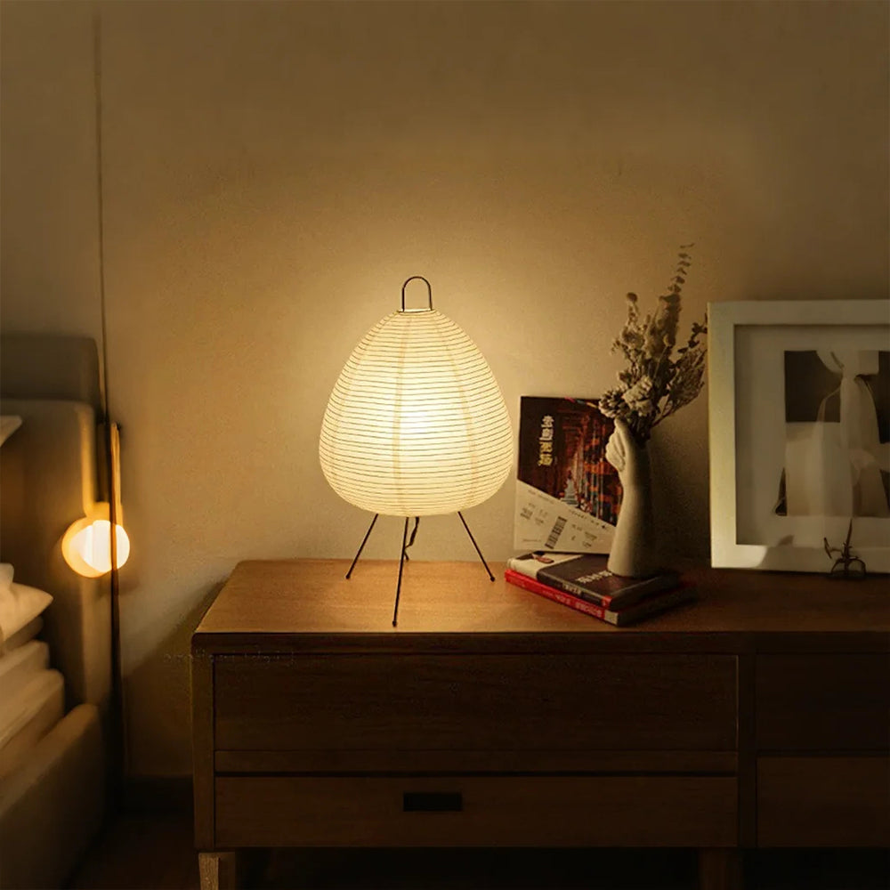 Lampe de table en papier de riz