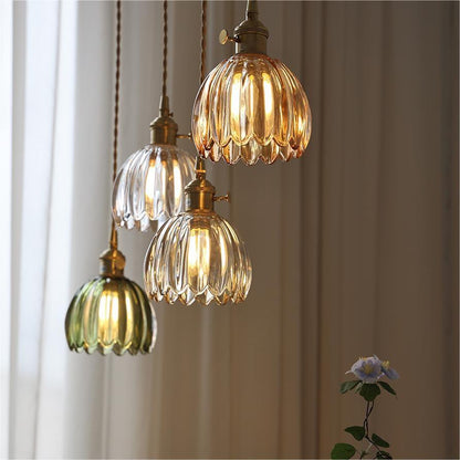 Pendante de fleurs de verre rétro moderne