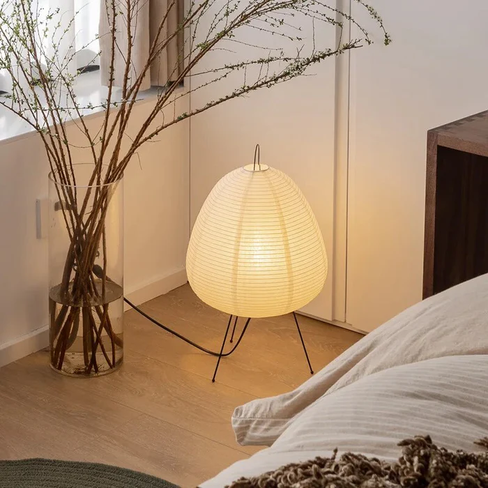 Lampe de table en papier de riz