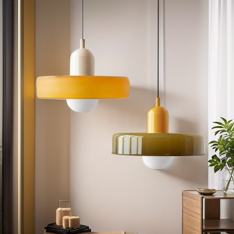 Glarefusion Pendante LED de verre Bauhaus moderne
