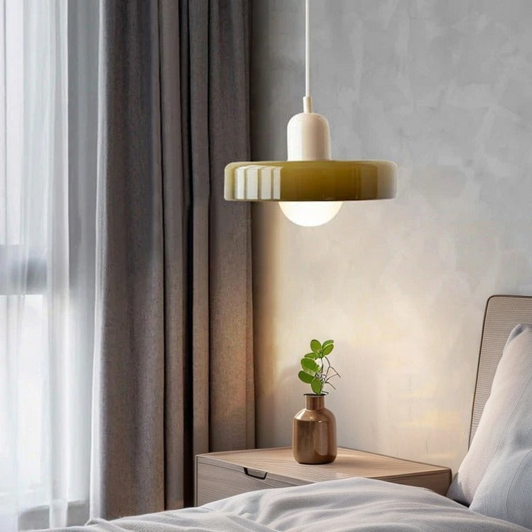 Glarefusion Pendante LED de verre Bauhaus moderne