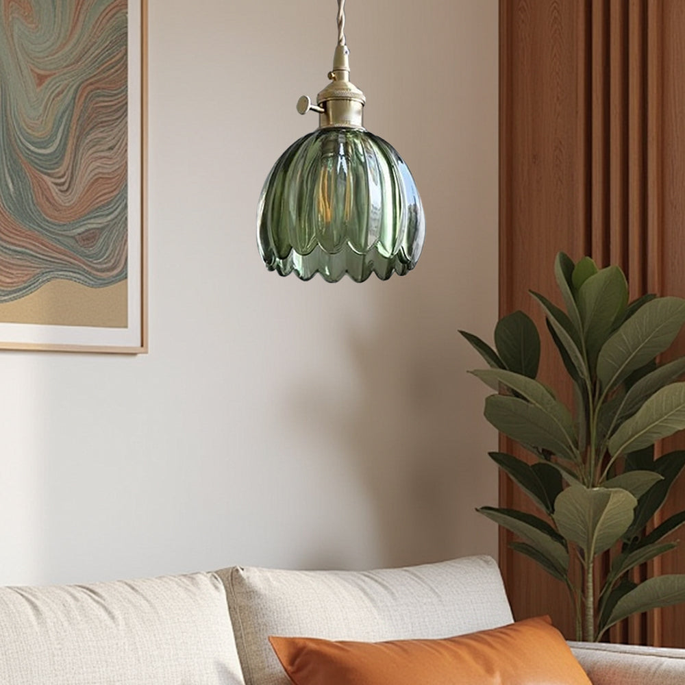 Pendante de fleurs de verre rétro moderne