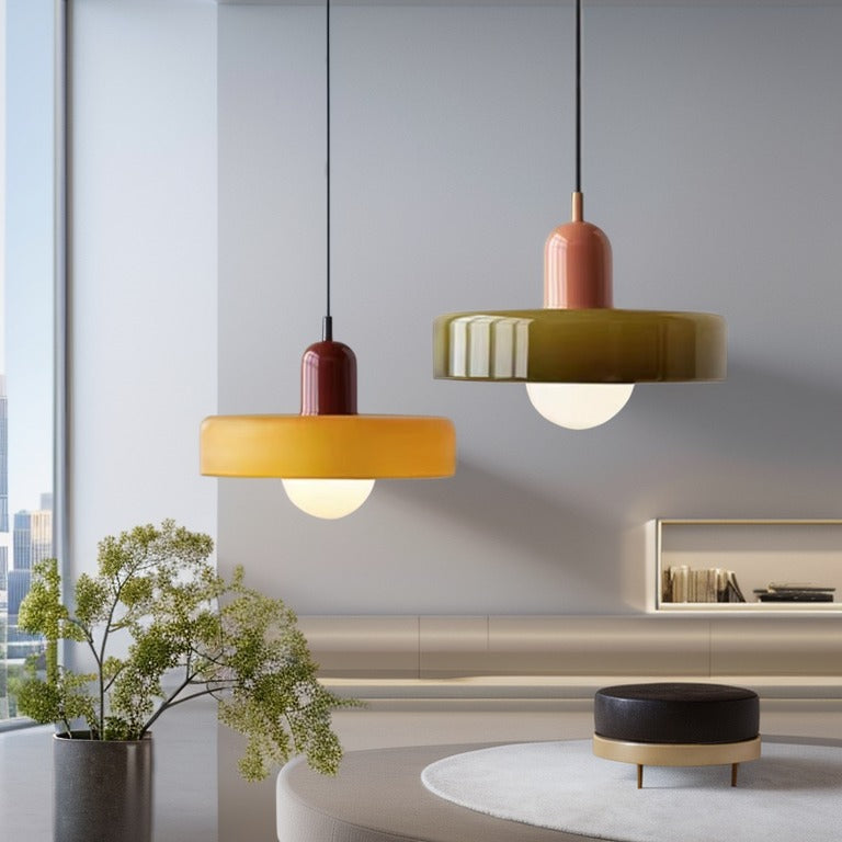Glarefusion Pendante LED de verre Bauhaus moderne