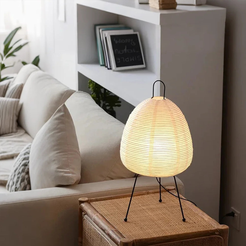 Lampe de table en papier de riz