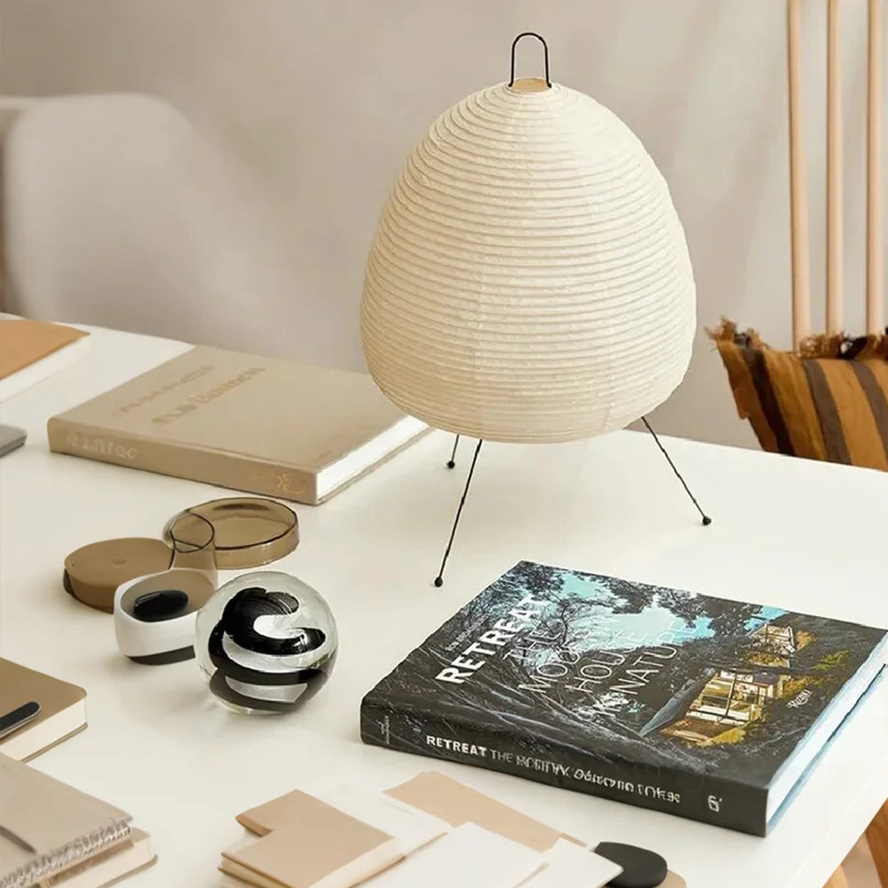 Lampe de table en papier de riz