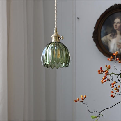 Pendante de fleurs de verre rétro moderne
