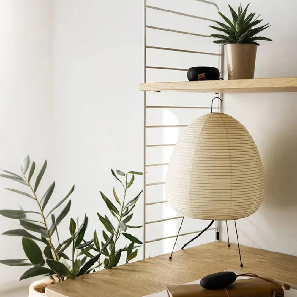 Lampe de table en papier de riz