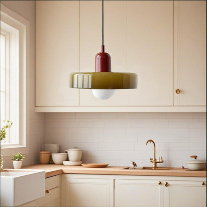 Glarefusion Pendante LED de verre Bauhaus moderne