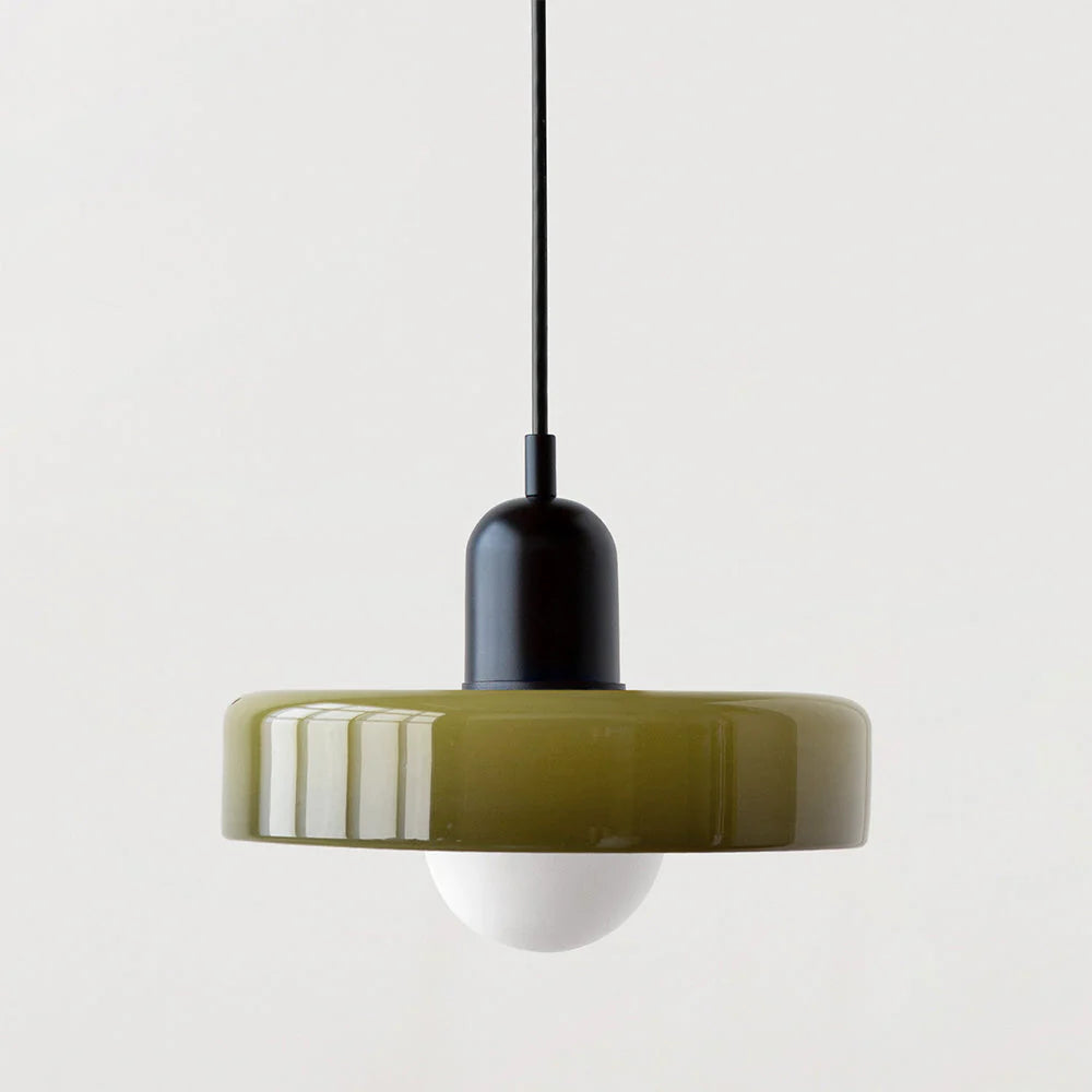 Glarefusion Pendante LED de verre Bauhaus moderne