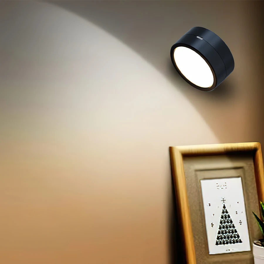 360°Rotatable LED Wall Lamp Rechargeable RGB&3Color Magnetic LED Spotlight Touch Remote Control For Bedroom Living Room Lighting