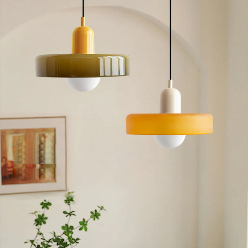 Glarefusion Pendante LED de verre Bauhaus moderne