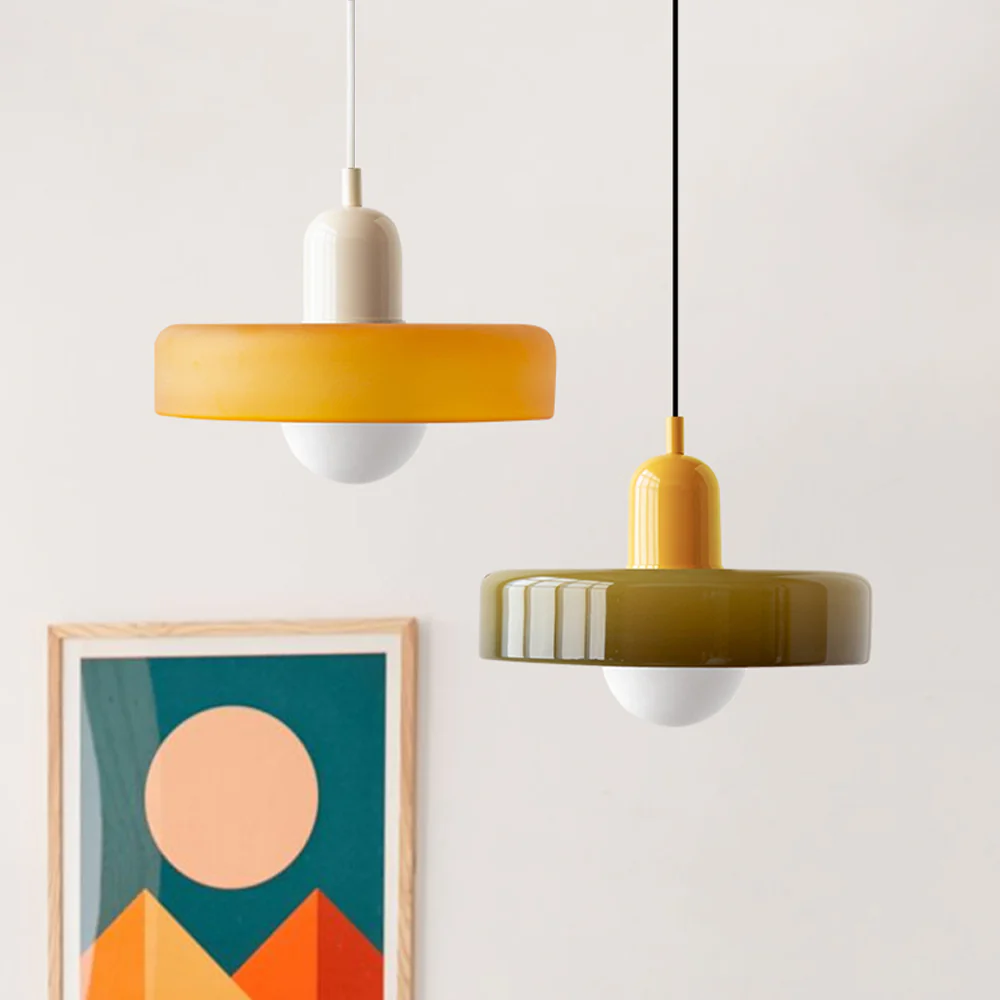 Glarefusion Pendante LED de verre Bauhaus moderne